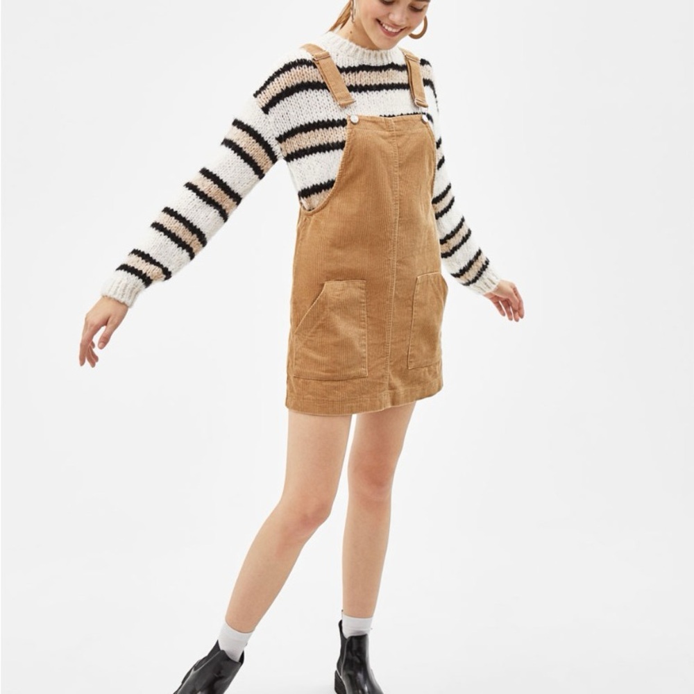 Bershka Corduroy Overall Dress